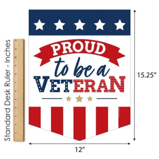 Big Dot of Happiness Happy Veterans Day - Outdoor Home Decorations - Double-Sided Patriotic Garden Flag - 12 x 15.25 inches image {4}