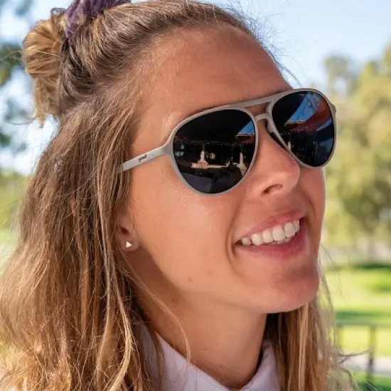 goodr Clubhouse Closeout Mach G Round Aviator Sunglasses: Polarized TAC Lenses, Plastic Frame, Adult Sizing image {2}