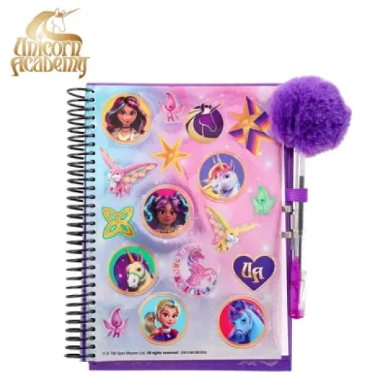 Inkology, LLC Unicorn Academy Spiral Notebook With Lock, Gel Pen and Stickers | 6 x 8 Inches image {5}