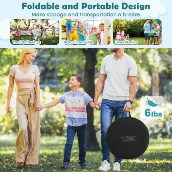 Costway Large Dart Board for Kids with 4 Kick Balls, Carrying Bag Giant Outdoor Kick Black/Red image {6}