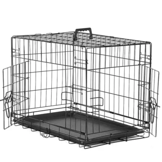 JIONJOY Double Door Dog Crate | Black image {1}