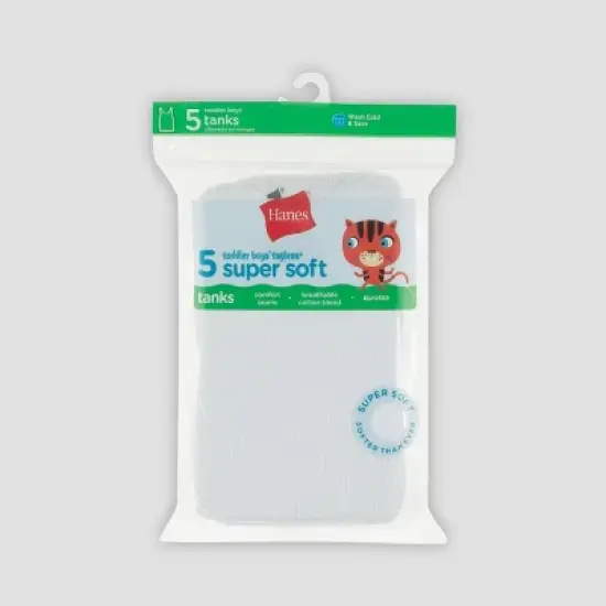 Hanes Toddler Boys' 5pk Tank Top - White image {2}