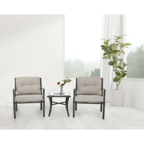 3pc Metal Conversation Set - Beige - Captiva Designs image {1}