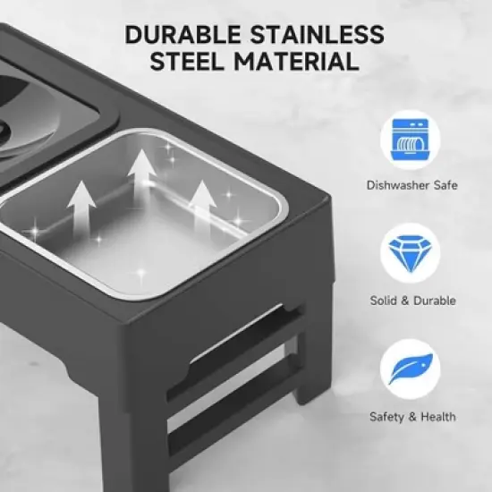 Els Pet 2L 2-in-1 Elevated Feeding Station Stainless Steel and Floating Cat Bowl image {2}