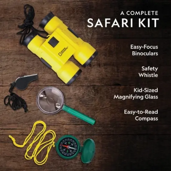 NATIONAL GEOGRAPHIC Backyard Safari Costume and Outdoor Explorer Set for Kids, Includes Safari Vest, Hat, Binoculars, Magnifying Glass, Journal image {3}