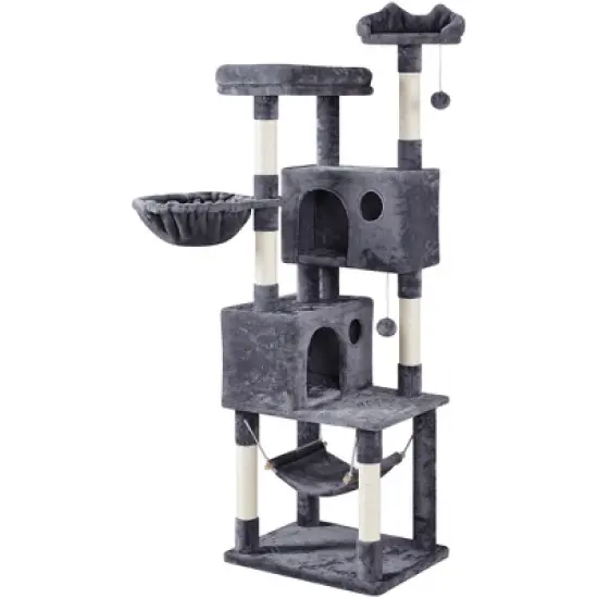 Yaheetech 73"H 4-level Plush Cat Tree Tower with Condos Platform image {6}