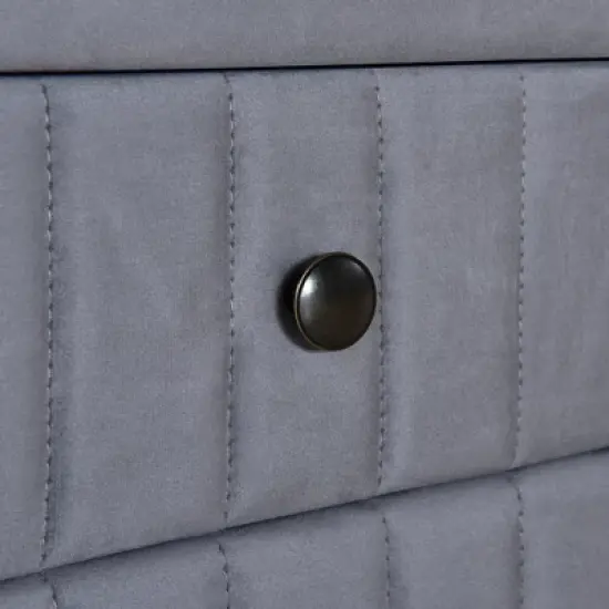 Velvet Upholstered Wooden Nightstand, Bedside Table with 2 Drawers-ModernLuxe image {7}