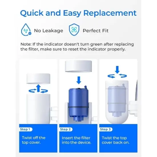 Waterdrop 4pk NSF Certified Water Filter Replacement for All PUR Faucet Water Filter image {6}