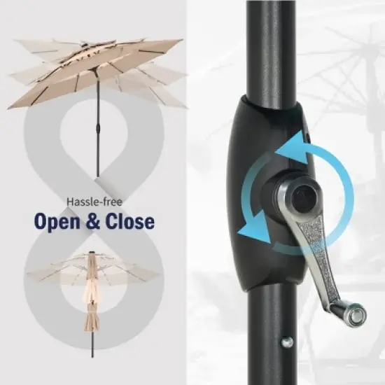 Captiva Designs 10ft Vented Patio Umbrella with 8 Sturdy Ribs for Garden, Poolside & Lawn image {5}