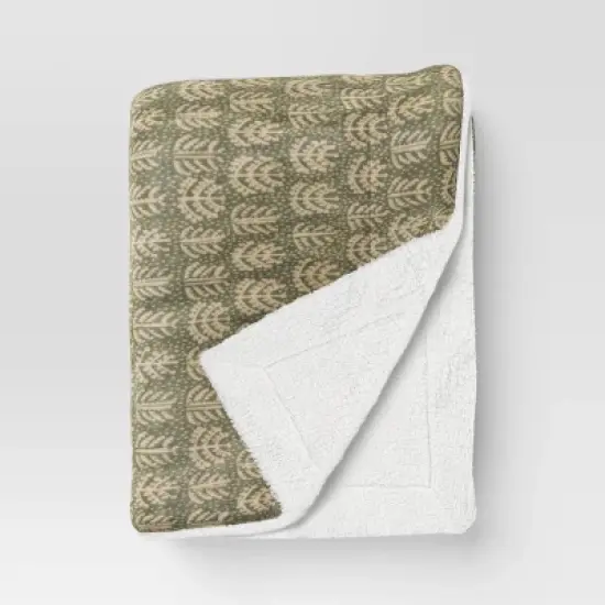 Printed Plush Throw with Faux Shearling Reverse - Threshold&trade; image {9}