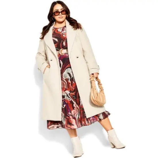 Women's Plus Size Ella Coat - buff | CITY CHIC image {5}