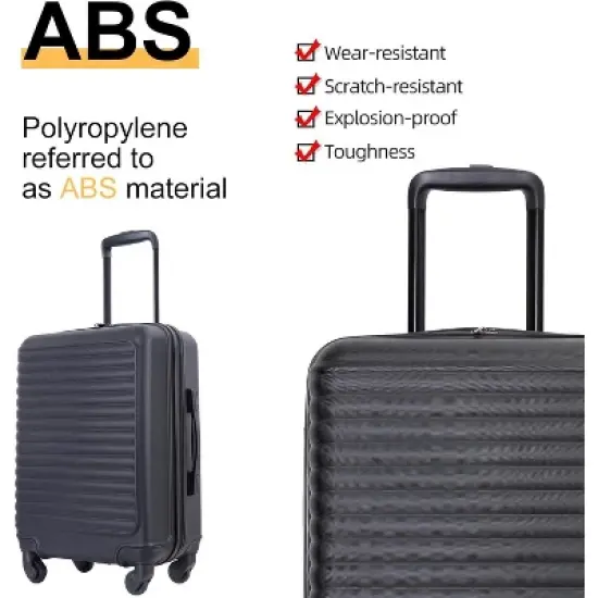 YONWAY 20" Lightweight  Luggage, with Spinner Wheels, ABS suitcases luggage image {4}