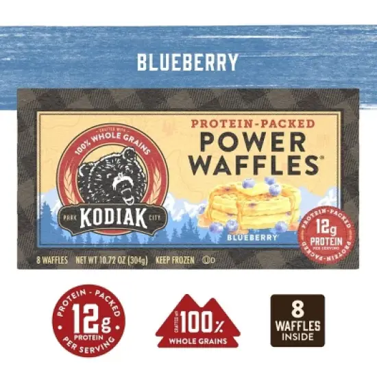 Kodiak Protein-Packed Power Waffles Blueberry Frozen Waffles - 8ct image {2}