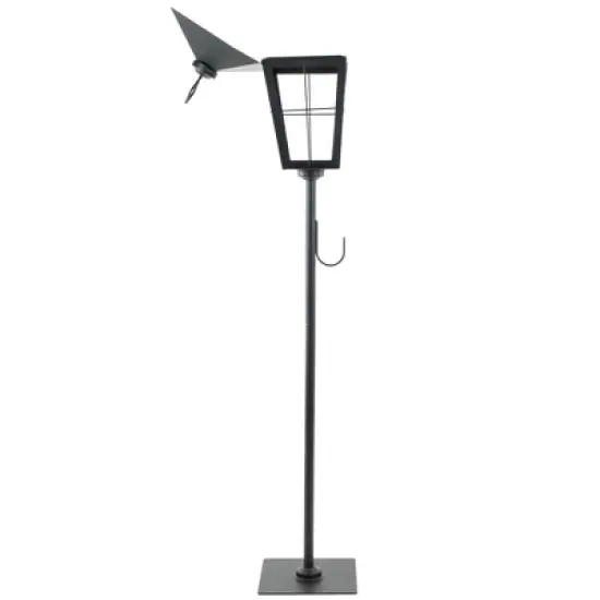 Northlight 43.75" Matte Black Candle Lantern with Wreath Holder image {4}