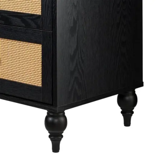 Newcomb 2 Drawer Nightstand Black - Sango image {4}