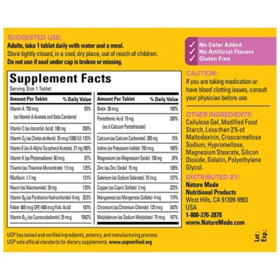 Nature Made Women's 50+ Multivitamin Tablets - 90ct image {2}