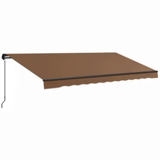 Resenkos Patio Awning, Outdoor Sun Shade Shelter Cover Awnings,16' x 10' Retractable Awning, 280gsm UV Resistant Sunshade Shelter, Brown image {11}