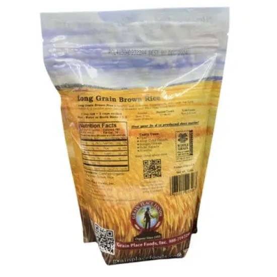 Grain Place Foods 2 lb Organic Long Grain Brown Rice - Pack of 2 image {2}