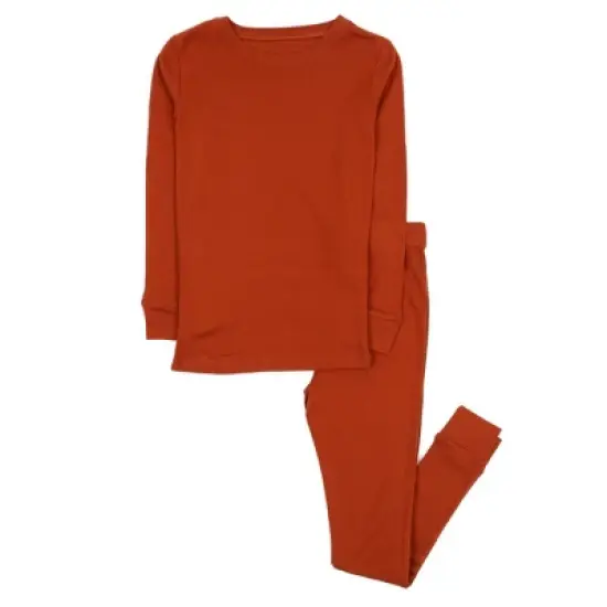 Leveret Kids Two Piece Long Sleeve Cotton Solid Boho Color Pajamas image {3}