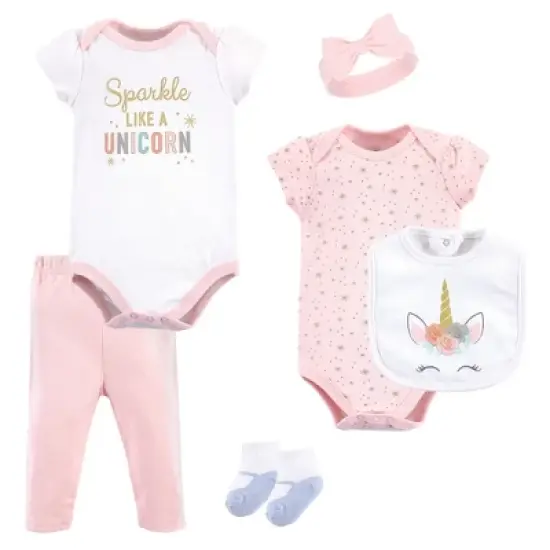 Little Treasure Baby Girl Layette 6-Piece Set, Unicorn image {1}