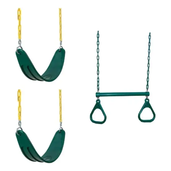 Swing-N-Slide Two Extreme Duty Swing Seats with a Heavy Duty Ring/Trapeze Combo Swing image {7}
