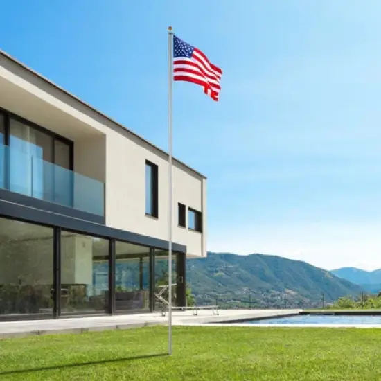 Karl Home 30ft Silver Sectional Aluminum Alloy Flag Pole Kit image {5}