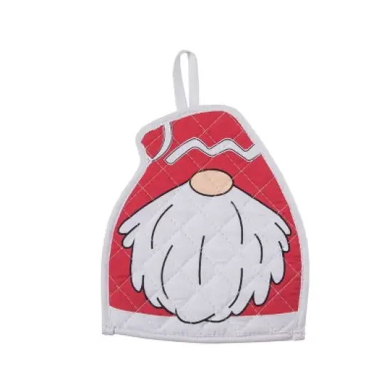 Transpac 8.75 in Multicolor Christmas Gnome Shaped Potholder Cotton Kitchen Textile for Holiday Cooking image {1}
