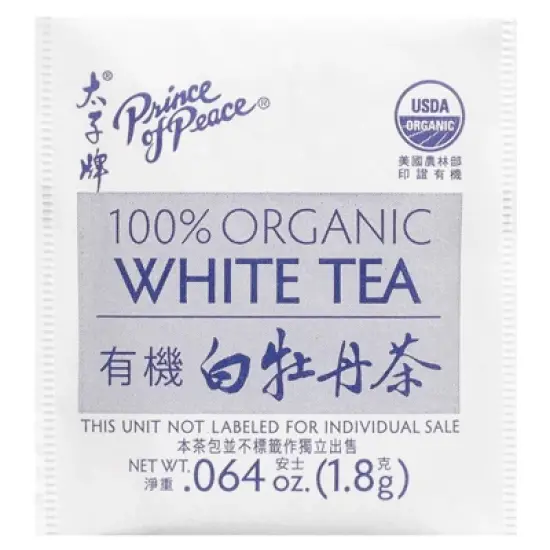 Prince of Peace 100% Organic White Tea, 100 Tea Bags, 6.35 oz (180 g) image {2}
