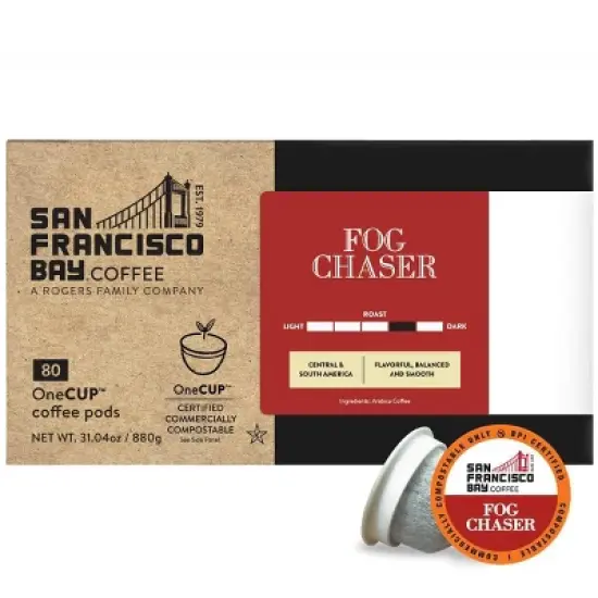 San Francisco Bay Coffee Fog Chaser Medium Roast Coffee - 80ct image {1}
