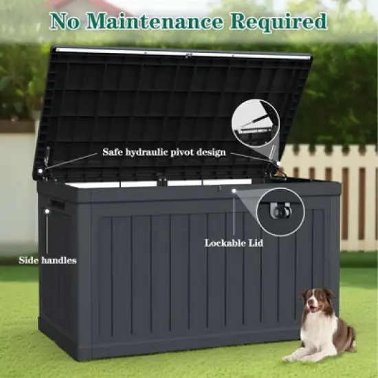 Yardgrace Heavy Duty Secure Storage and Seating Resin Deck Box image {2}