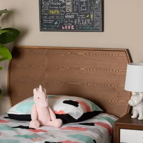 Laurien Wood Headboard Walnut - Baxton Studio image {2}