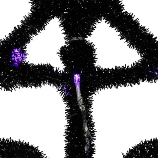 Northlight Lighted Spider and Web Halloween Decoration - 36" - Black - Purple LED Lights image {4}