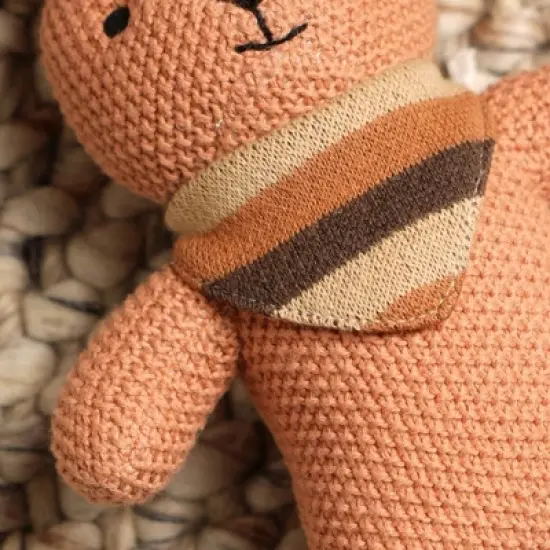 TopComfy Baby and Toddler Learning Toy Handmade Cotton Baby Bunny Plush Toy for Comfort and Playtime, Peach, 16"*10"*1" image {3}