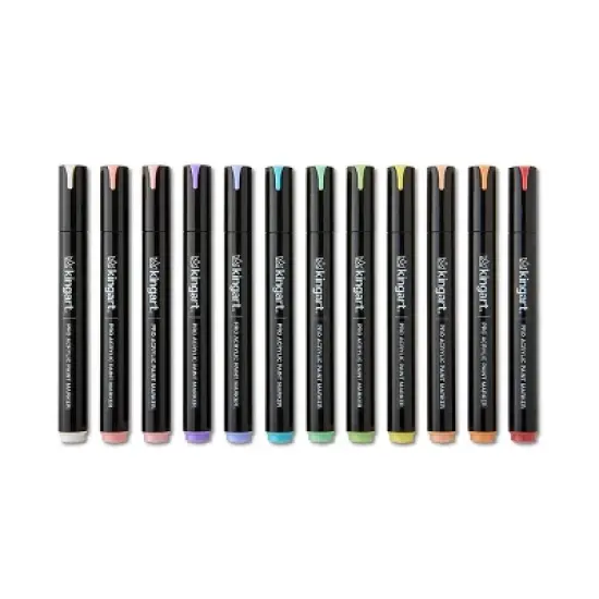 KINGART PRO Acrylic Paint Markers 12 Pastel Colors image {8}