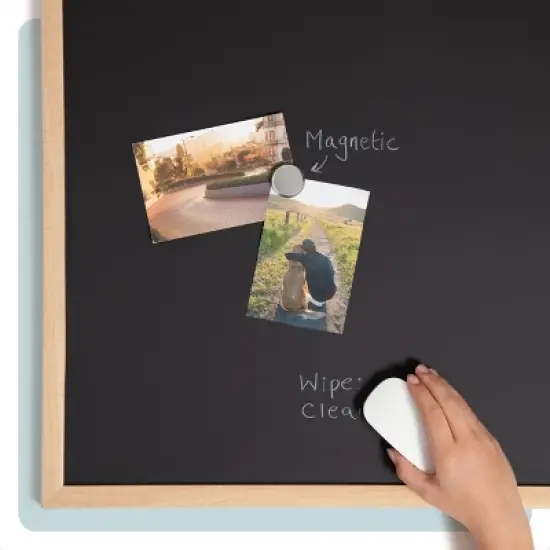 U Brands 23"x35" MDF Slope Frame Magnetic Chalkboard Birch image {3}