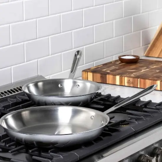 All-Clad D3 3-Ply Stainless Steel Fry Pan Set 2 Piece, 10, 12 Inch image {1}