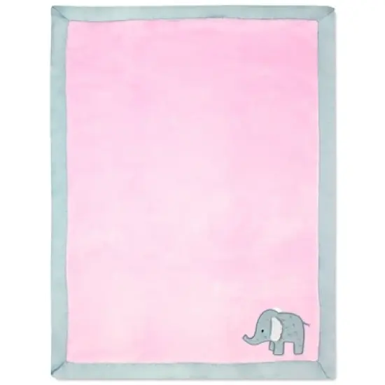 Wendy Bellissimo Elephant 2 Ply Plush Blanket - Pink image {1}