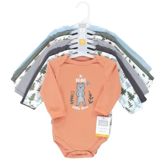 Hudson Baby Cotton Long-Sleeve Bodysuits 7pk, Woodland Friends image {1}