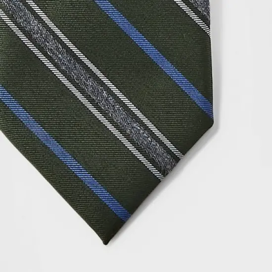 Men's Striped Neck Tie - Goodfellow & Co&trade; Olive Green One Size image {2}