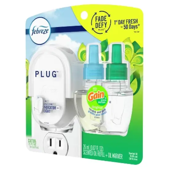 Febreze Plug Starter Kit Gain Original Air Freshener Refill - 0.87 fl oz/2ct image {13}