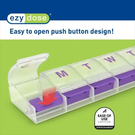 Ezy Dose Push Button Weekly 3x/Day Pill Organizer, Rainbow image {5}