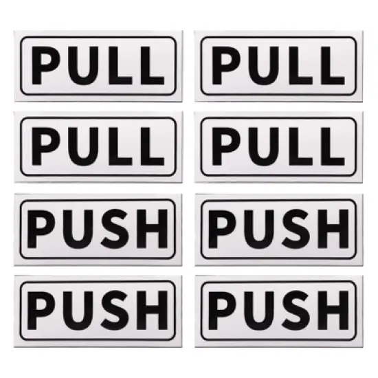 Unique Bargains Self-Adhesive Waterproof Store Shop Horizontal Push Pull Door Sign 4 Set image {5}