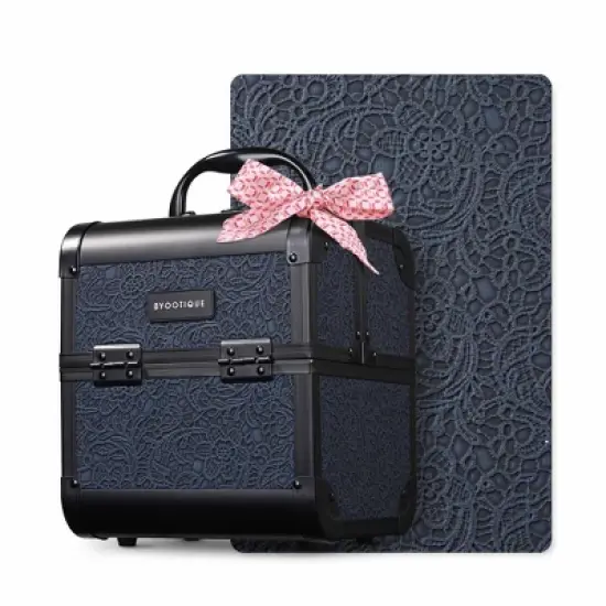 Byootique Makeup Train Case Cosmetic Organizer w/ Mirror Artist image {9}