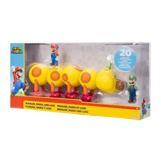 Nintendo Super Mario Wiggler, Mario, and Luigi Action Figure Set - 3pk image {6}