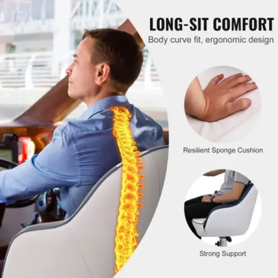 VEVOR Captain Bucket Seat, Pontoon Boat Seat with Thickened Sponge Padding, Boat Captain Chair for Fishing Boat, Sightseeing Boat, Speedboat, Canoe image {3}