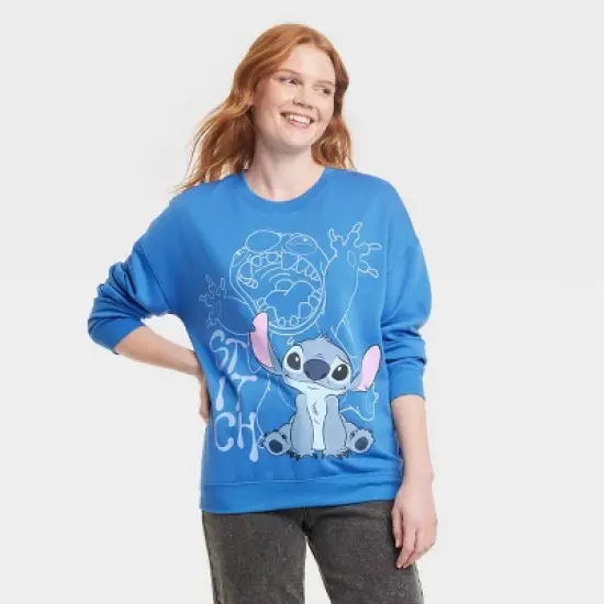 Women's Stitch Cozy Graphic Sweatshirt - Blue image {3}