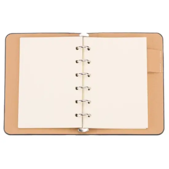 Unique Bargains 6 Ring Mini A7 Leather Notebook Binder with 50 Sheets Paper image {3}
