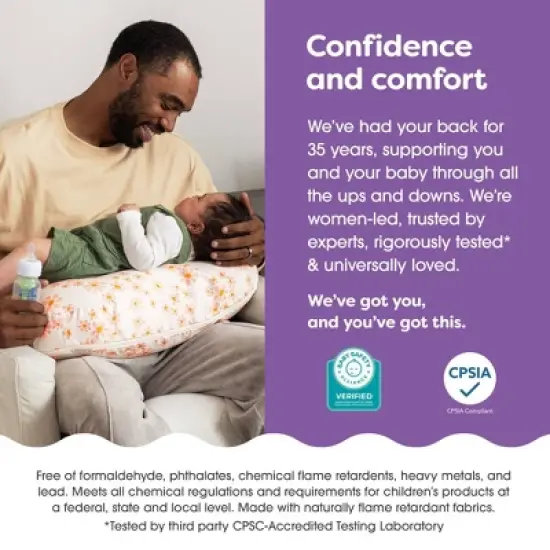 Boppy Nursing Pillow - Soft Pink Daisies image {7}