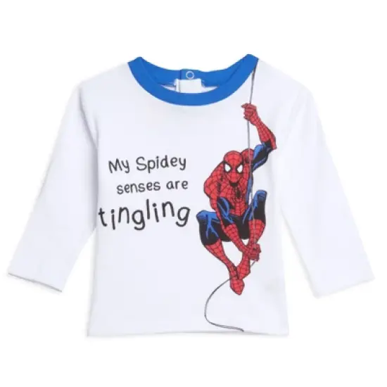 Marvel Avengers Spider-Man Baby Bodysuit Pullover T-Shirt and Pants 4 Piece Layette Set Newborn to Infant  image {1}