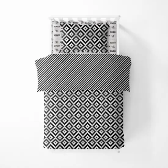 Bacati - Love Aztec Print Black 4 pc Toddler Bedding Set image {5}